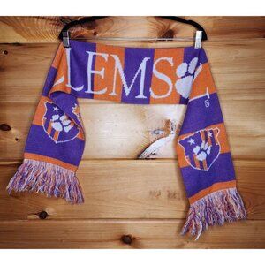 Clemson Tigers Fringed Neck Wrap Scarf 46" Plus Fringe Team Throw out Soccer